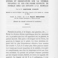 0370 - Page 367 - Études et observations sur la syphilis infantile et sur une forme suspecte de syphilis chez les enfants à la mamelle par le docteur Gaétano Casati, traduit par Daniel Mollière (Extrait des Annali universali di medicina) (suite)
