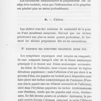 0421 - Page 418 - Des rapports des affections de la peau entre elles et avec les affections des autres systèmes. D. — Rapports des symptômes organiques. 1° Rapports des symptômes organiques avec les éléments anatomiques / 2° Rapports des symptômes organiques entre eux