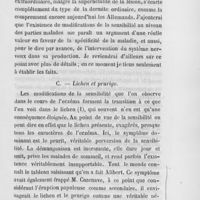 0015 - Page 15 - Recherches sur les altérations de la sensibilité dans les affections de la peau, par le Dr H. Rendu (suite et à suivre au prochain numéro). (suite). C. — Lichen et prurigo