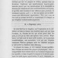 0020 - Page 20 - Recherches sur les altérations de la sensibilité dans les affections de la peau, par le Dr H. Rendu (suite et à suivre au prochain numéro). (suite). C. — Lichen et prurigo / D. — Pityriasis rubra