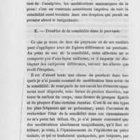 0024 - Page 24 - Recherches sur les altérations de la sensibilité dans les affections de la peau, par le Dr H. Rendu (suite et à suivre au prochain numéro). (suite). D. — Pityriasis rubra / E. — Troubles de la sensibilité dans le psoriasis