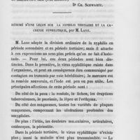 0061 - Page 61 - Revue des journaux. Leçons sur les affections syphilitiques du système nerveux, par le Dr Broadbent (The Lancet) / Résumé d'une leçon sur la syphilis tertiaire et la cachexie syphilitique, par M. Lane (The Lancet)