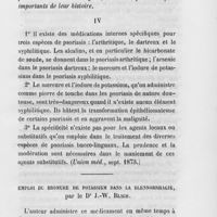 0073 - Page 73 - Revue des journaux. Du psoriasis de la langue et de la muqueuse buccale, par le docteur M. Ch. Mauriac (Union méd. , sept 1873) / Emploi du bromure de potassium dans la blennorrhagie, par le Dr J.-W. Bligh (The Practitione, février 1874)