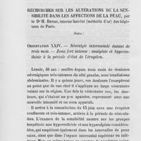 0110 - Page 110 - Recherches sur les altérations de la sensibilité dans les affections de la peau, par le Dr H. Rendu (suite). (Première partie suite)