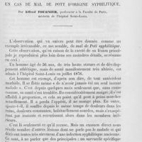 0023 - Page 19 - Travaux originaux. Un cas de mal de pott d'origine syphilitique, par Alfred Fournier