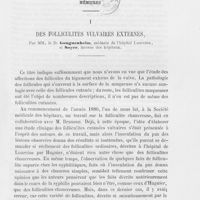 0216 - Page 209 - Travaux originaux. Des folliculites vulvaires externes, par MM. Le Dr Gouguenheim, Soyer