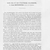 0416 - Page 409 - Recueil de faits. Note sur un cas d'érythème polymorphe, par Henri Richardière