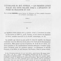 0504 - Page 489 - Histoire et critique. L'étymologie du mot syphilis. — Les premiers livres publiés sur cette maladie jusqu'à l'apparition du poème de fracastor en 1530 par le Dr E. Turner (suite)