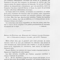 0612 - Page 593 - Revue de dermatologie étrangère. Contribution à l'étude de l'étiologie du rhinosclérome, par le professeur A.-Frisch, de Vienne. (Wiener medizinische Wochenschrift, 1882) / Beitrag zur Kenntniss der aetiologie der psoriasis vulgaris (Contributiona l'étiologie du psoriasis vulgaire), par le Dr J. Neumann