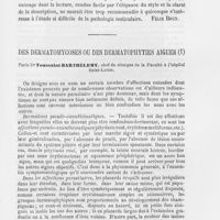 0624 - Page 605 - Bibliographie. De la syphilis du testicule par le Dr Paul Reclus / Des dermatomycoses ou des dermatophyties aiguës par le Dr Toussaint Barthélemy