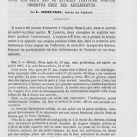 0079 - Page 75 - Travaux originaux. Note sur deux cas de syphilis tertiaire acquise observés chez Des adolescents par L. Secheyron