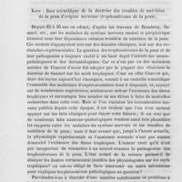 0106 - Page 102 - Revue générale. Congrès médical de Strasbourg (18 au 23 septembre 1885). Bockhart : Injections de sérum mercuriel / Kopp : Base scientifique de la doctrine des troubles de nutrition de la peau d'origine nerveuse (Trophonévroses de la peau)