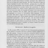 0118 - Page 114 - Revue générale. Congrès médical de Strasbourg (18 au 23 septembre 1885). Lang : Ichthyose avec rétraction de la peau / Doutrelepont : Bacilles de la syphilis