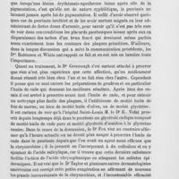 0191 - Page 187 - Revue de dermatologie. Notes cliniques sur le psoriasis, par F.-B. Greenough. Communication faite au meeting annuel de l'Association dermatologique américaine. (The Boston med. And Surg. journal, 10 septembre 1885) / Du traitement du psoriasis par l'acide pyrogallique et le collodion, par G. T. Elliot. (New York med. journal, 5 septembre 1885)