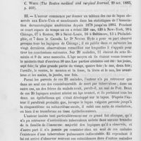 0250 - Page 246 - Revue de dermatologie. Ueber die therapeutische Verwendung des Lanolin (Emploi thérapeutique de la lanoline), par le Dr O. Lassar (Berliner kin. Wochenschrift, 1886). — Communication faite à la Société de médecine de Berlin / Relations du lupus vulgaire avec la tuberculose, par le Dr James Nevins Hyde (Journal of Cutaneous and Venereal diseases, novembre et décembre 1885)