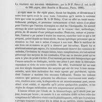 0314 - Page 310 - Bibliographie. La pratique des maladies vénériennes, par le Dr P. Diday (Chez Asselin et Houzeau, Paris, 1886)