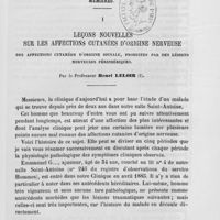 0711 - Page 705 - Travaux originaux. Leçons nouvelles sur les affections cutanées d'origine nerveuse par le professeur Henri Leloir