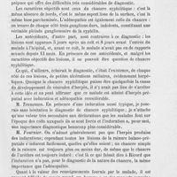 0035 - Page 31 - Réunion clinique hebdomadaire des médecins de l'hôpital Saint-Louis. 2e séance. — Le jeudi 6 décembre 1888. Herpès simulant le chancre syphilitique, herpès génital récidivant, M. Fournier