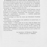 0129 - Page 117 - Réunion clinique herdomadaire des médecins de l'hôpital Saint-Louis. 5e séance. — 27 décembre 1888. Hydroa et arthropathies chez un sujet atteint de blennorrhagie, M. Tenneson