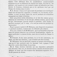 0216 - Page 204 - Réunion clinique hebdomadaire des médecins de l'hôpital Saint-Louis. 7e séance. — 17 janvier 1889. Eczéma séborrhéique, M. Hallopeau / Chancres syphilitiques ou lésions acariennes, M. Fournier