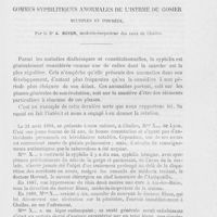 0711 - Page 699 - Recueil de faits. Gommes syphilitiques anormales de l'isthme du gosier multiples et indurées, par le Dr A. Royer