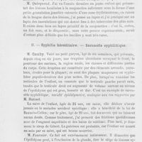 0718 - Page 706 - Réunion clinique hebdomadaire des médecins de l'hôpital Saint-Louis. 19e séance. — Le jeudi 11 avril 1889. Inoculation de lupus conjonctival dans l'oeil du lapin, M. A. Trousseau / Syphilis héréditaire. — Sarcocèle syphilitique, M. Comby
