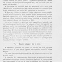 0803 - Page 791 - Réunion clinique hebdomadaire des médecins de l'hôpital Saint-Louis. 20e séance. — Le jeudi 23 mai 1889. Stomatite de l'hydroa, M. Quinquaud / Double chancre de la joue, M. Tenneson