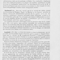 1005 - Page 993 - Compte rendu des thèses de vénéréologie et de syphiligrapihe soutenues à la faculté de médecine de Paris pendant l'année 1888-1889 par le Dr Henri Feulard. Breteau. — Des myélites syphilitiques précoces (22 juillet 1889) / Boukkeieff. — Etude sur íes néphrites syphilitiques précoces (10 janvier 1889) / Baudouin. — Contribution à l'étude des syphilis graves précoces (27 février 1889)
