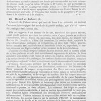1027 - Page 1015 - Revue de dermatologie. Sclérodermie. — Gancrène symétrique. — Ainhum. C. H. Cattle. — Raynaud's disease (Nottingham medico-chirurgical Society, 26 1889) / Ch. Monod et Reboul. — Contribution à l'étude du panaris analgésique (Maladie de Morran. Arch. Gén. de médecine, 1888)