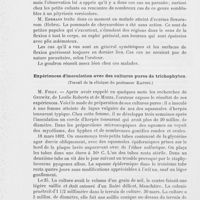 0324 - Page 320 - Revue des sociétés savantes. Société viennoise de dermatologie. Séance du 11 mai 1892. Eczéma / Expériences d'inoculation avec des cultures pures de trichophyton. (Travail de la clinique du professeur Kaposi)