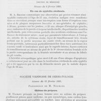 1215 - Page 1215 - Revue des sociétés savantes. Académie des sciences et lettres de Montpellier. Séance du 6 février 1893. Un cas de syphilis cérébrale / Société viennoise de dermatologie. Séance du 22 février 1893. œdème du prépuce