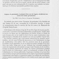 1314 - Page 1317 - Société française de dermatologie et de syphiligraphie. Séance du 14 décembre 1893. Du chancre oculaire, et de son diagnostic avec les ulcères gommeux syphilitiques par M. Galezowski / Lupus et grossesse, à propos d'un cas de lupus récidivant au cours de treize grossesses par MM. Paul Bar et Georges Thibierge
