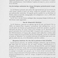 1325 - Page 1328 - Revue des sociétés savantes. New-York dermatological society. Cas de syphilis insolite. Lichen ruber plan du pénis et du scrotum / Cas de lentigo unilatéral du visage d'origine probablement congénitale / Cas de diagnostic douteux / Éruption bulleuse du cou, de la poitrine et des aisselles / Cas de morphée