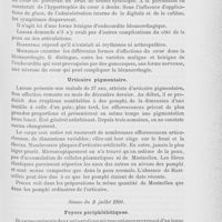 0097 - Page 93 - Revue des sociétés savantes. Berliner dermatologische gesellschaft. Séance du 12 juin 1900. Infection blennorrhagique générale / Urticaire pigmentaire / Séance du 3 juillet 1900. Foyers périphlébitiques