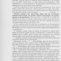 0210 - Page 206 - Revue des publications périodiques. Revue de vénéréologie. Bactériologie de la blennorrhagie. Siège des gonocoques dans le pus blennorrhagique (Ueber die Lagerung der Gonococcen im Trippersecret), par A. Lanz. Archiv f. Dermatol, u. Syphilis, 1900 / Culture positive du gonocoque dans des cas d'arthrite, d'abcès sous-cutané, de cystite aiguë et chronique, de pyonéphrose et de péritonite (The Gonococcus : a report of successful cultivations from cases of arthritis, subcutaneous abcess, acute and chronic cystitis, pyonephrosis and peritonitis), par H. Young. Journal of cutaneous and genito-urinary diseases, juin 1900
