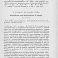 0429 - Page 421 - Société française de dermatologie et de syphiligraphie. Séance du 2 mai 1901. Ouvrages offerts à la Société / à l'occasion du procès-verbal. Gangrène à la suite d'une injection de sublimé par M. Brocq