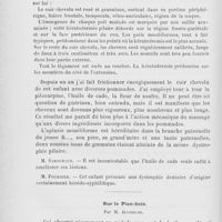 1002 - Page 970 - Société française dermatologie et de syphiligraphie. Séance du 7 novembre 1901. Aplasie moniliforme améliorée par le massage du cuir chevelu par M. Jeanselme / Sur le pian-bois par M. Jeanselme