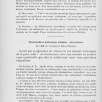 1008 - Page 976 - Société française dermatologie et de syphiligraphie. Séance du 7 novembre 1901. Érythrodermie et folliculites tuberculeuses disséminées (Lupus érythémateux aigu) par MM. Gaucher et Paris / Sarcomatose mélanique cutanée généralisée par MM. E. Gaucher et Emile Sergent