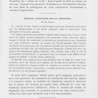 0091 - Page 87 - Société française de dermatologie et de syphiligraphie. Séance du 7 janvier 1904. Contracture syphilitique secondaire du cubital antérieur par M. Audry / Alopécie cicatricielle due au vésicatoire par M. Audry / Le calomel en suspension dans l'eau distillée par M. Petrini de Galatz