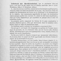 0198 - Page 190 - Revue des livres. Lehrbuch der Hautkrankeiten, par le professeur Edouard Lang, Wiesbaden, 1902, J. F. Bergmann