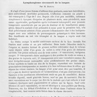 1010 - Page 1013 - Société française de dermatologie syphiligraphie. Séance du 3 novembre 1904. Un cas de syphilis héréditaire tardive ; anomalies exceptionnelles d'implantation des dents par MM. Lesné, Loederich et Viollet / Lymphangiome circonscrit de la langue par M. Danlos