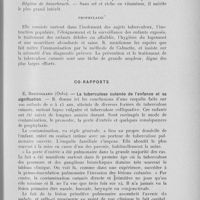 0091 - Page 79 - VIIIe congrès international de dermatologie et de syphiligraphie (Copenhague, 5-9 aout 1930). Thème III. — La tuberculose cutanée et son traitement. Axel Reyn — Le traitement de la tuberculose de la peau / E. Bruusgàard — La tuberculose cutanée de l’enfance et sa signification