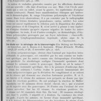 0410 - Page 401 - Analyses des principaux travaux reçus en novembre 1930. Contribution à l’étude des septicémies d’origine buccale (Beitrag zur Frage der Oralsepsis), par W. Kerl. Wiener Klinische Wochenschrift, 1930 / Une étude sur la sérologie de la blennorragie (Ein Beitrag zur Serologie der Gonorrhoe), par C. Bucura et J. Schwartz. Wiener Klinische Wochenschrift, 1930 / Etat de la pression veineuse dans la mésaortite syphilitique (Ueber das Verhalten der Venendrucks bei der Mesaortitis luetica), par F. Kisch. Wiener Klinische Wochenschrift, 1930