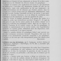 0612 - Page 603 - Analyses des principaux travaux reçus en janvier 1931. Cutis capitis gyrata sur pemphigus foliacé, par Giovanni Truffi. ArchivioItaliano di Dermatologia, Sifilologia e Venereologia, 1930 / La thihémie dans les dermatoses, par G. Castellino. Archivio Italiano di Dermatologia, Sifilologia e Venereologia, 1930