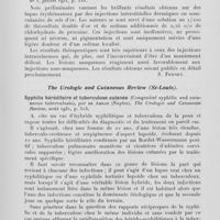 1332 - Page 1307 - Analyses des principaux travaux reçus en août 1931. Le syndrome de Senear et Usher (The senear-usher syndrome), par Gilman. Archives of dermatology and syphilology, 1931 / Modification du traitement du lupus érythémateux par les sels d'or (Modification of therapy with gold compounds in lupus erythematosus), par Monash et Traub. Archives of dermatology and syphilology, 1931 / Syphilis héréditaire et Tuberculose cutanée (Congenital syphilis and cutaneous tuberculosis), par De Amicis. The urologie and cutaneous review, 1931