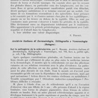 1333 - Page 1308 - Analyses des principaux travaux reçus en août 1931. Altérations nucléaires des globules blancs dans la syphilis (Nuclear changes in white blood cells in syphilis), par Antoni. The urologie and cutaneous review, 1931 / Sur la pathogénie de la sclérodermie, par C. Malossi. Archivio italiano di dermatologia, sifilografia e venereologia, 1931
