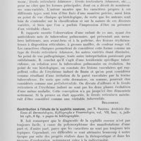 1336 - Page 1311 - Analyses des principaux travaux reçus en août 1931. Sur un cas de livedo, par Livio Burbi. Archivio italiano di dermatologia, sifilografia e venereologia, 1931 / Contribution à l'étude de la syphilis osseuse, par N. Bagnoli. Archivio italiano di dermatologia, sifilografia e venereologia, 1931