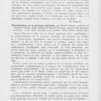 0096 - Page 92 - Livres nouveaux. La diathermie et ses applications médicales, par P. Duhem. Librairie Gauthier-Villars, 1933 / Thérapeutique de la paralysie générale, par Marcel Pinard, médecin de l'hôpital Cochio, Albert Fiehrer et Marcel Tavennec, internes des hôpitaux de Paris. Doin, Paris 1935