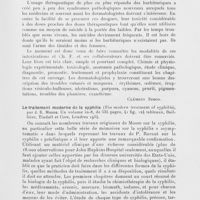 0097 - Page 93 - Livres nouveaux. Thérapeutique de la paralysie générale, par Marcel Pinard, médecin de l'hôpital Cochio, Albert Fiehrer et Marcel Tavennec, internes des hôpitaux de Paris. Doin, Paris 1935 / L'intoxication pan les somnifères (Intoxication barbiturique), par Ch. Flandin, médecin de l'hôpital Saint-Louis, J. Bernard et Fr. Joly, internes des hôpitaux de Paris. Doin, Paris 1935 / Le traitement moderne de la syphilis (The modem treatment of syphilis), par J. E. Moore. Baillière, Tindall et Core, Londres 1934