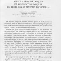 0015 - Page 15 - Travaux originaux. Aspects hématologiques et histopathologiques de trois cas de mycosis fongoïde par Jean-Baptiste Cottini